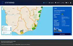 Screenshot of the Statirano platform, showing data collected and visualised for a single system