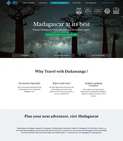 Dadamanga Travel Services homepage