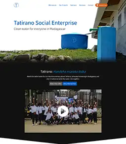 Home page of Tatirano Social Enterprise, a socially-responsible business in Madagascar